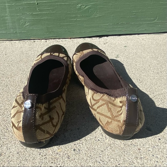 Calvin Klein women ballet slip on shoes, two toned brown CK logo. Size 8M. Used. - Picture 8 of 12